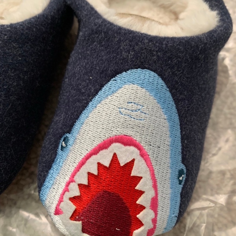 Joules Kids Shark Slippers - Navy and Red